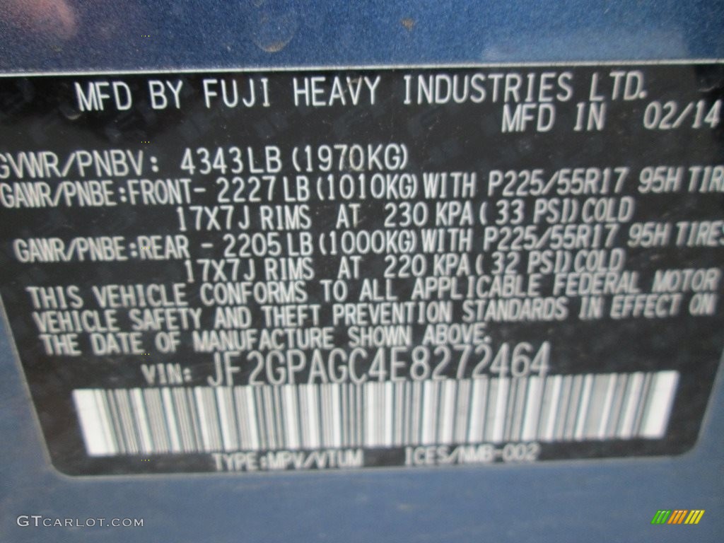 2014 XV Crosstrek 2.0i Limited - Quartz Blue Pearl / Ivory photo #28