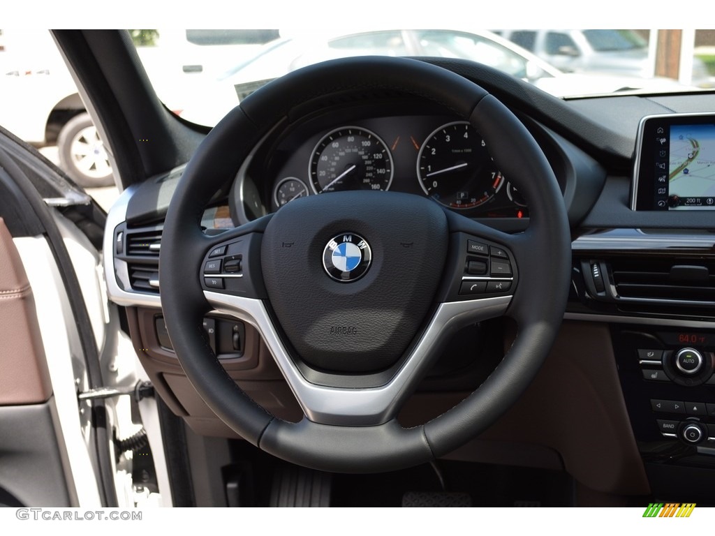 2017 BMW X5 xDrive35i Mocha Steering Wheel Photo #120274335