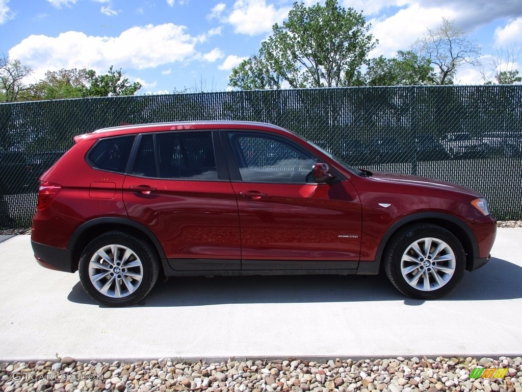 2013 X3 xDrive 28i - Vermillion Red Metallic / Black photo #2