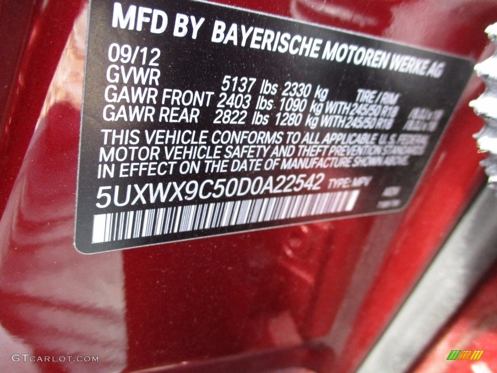 2013 X3 xDrive 28i - Vermillion Red Metallic / Black photo #19