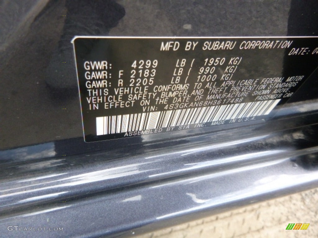 2017 Impreza 2.0i Limited 4-Door - Carbide Gray Metallic / Black photo #16