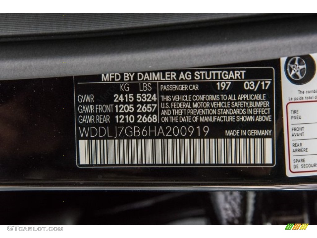 2017 CLS Color Code 197 for Obsidian Black Metallic Photo #120294044