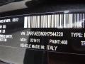  2017 Giulia AWD Vulcano Black Metallic Color Code 408