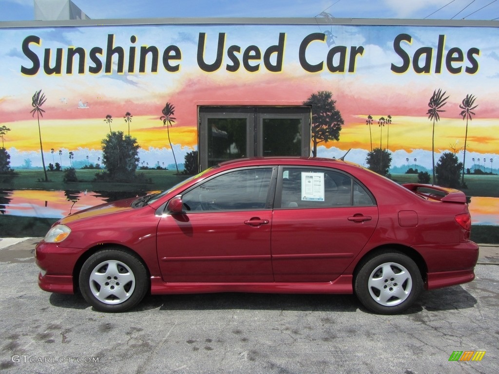 2004 Corolla S - Impulse Red / Light Gray photo #2