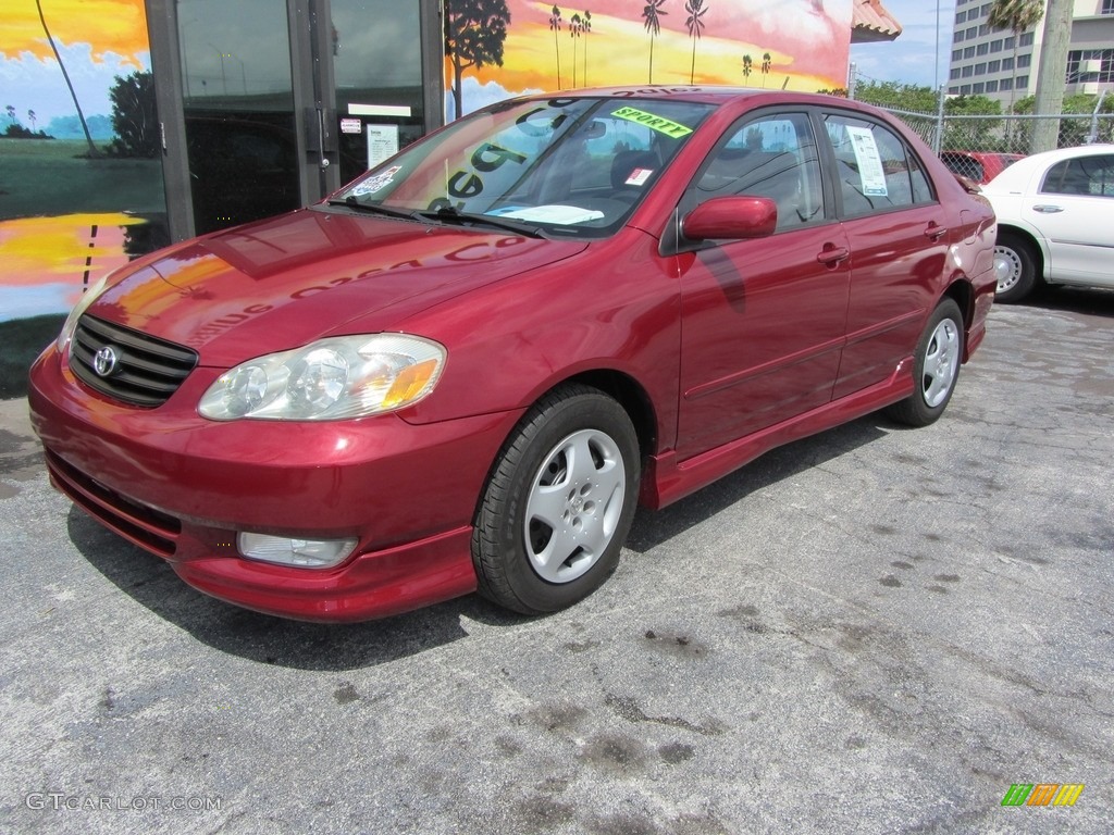 2004 Corolla S - Impulse Red / Light Gray photo #6