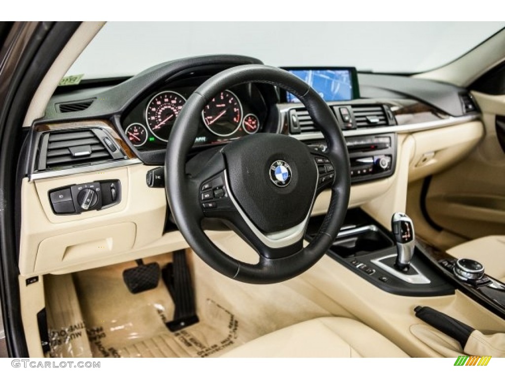 2014 BMW 3 Series 328d Sedan Venetian Beige Dashboard Photo #120308501