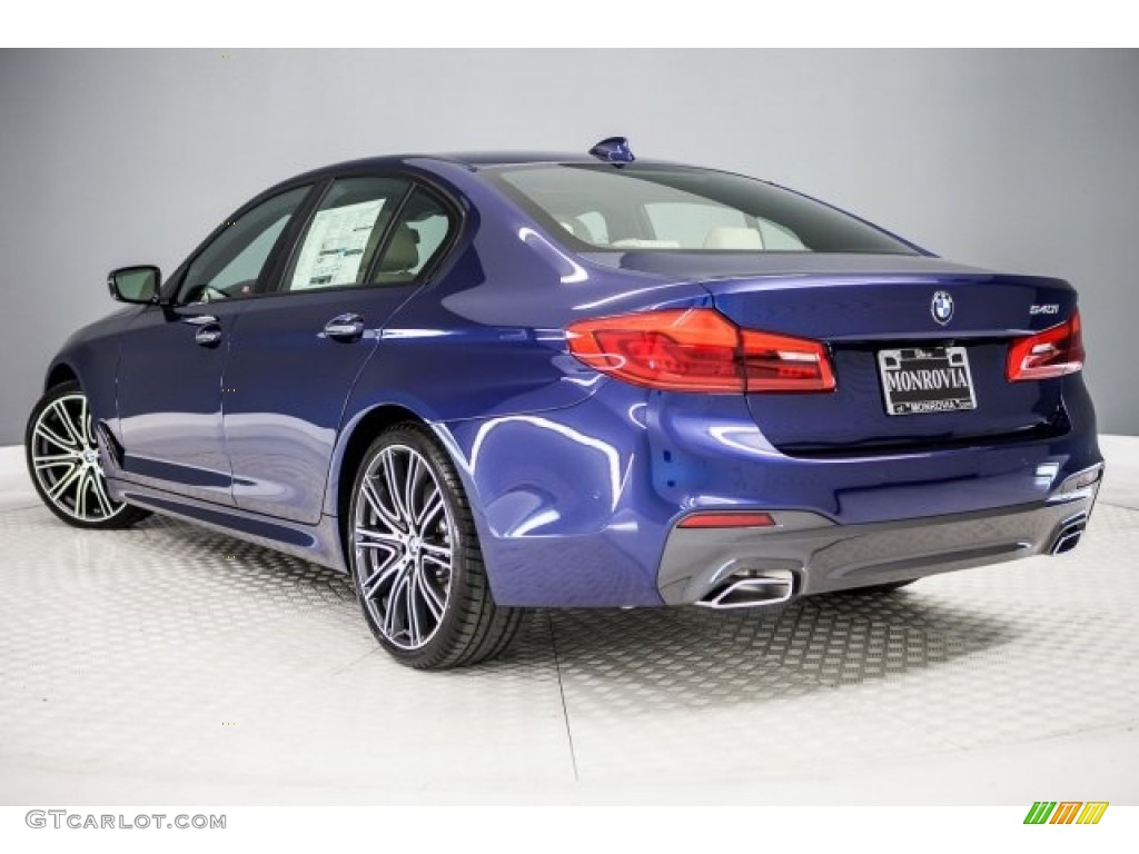 2017 5 Series 540i Sedan - Mediterranean Blue Metallic / Canberra Beige photo #3