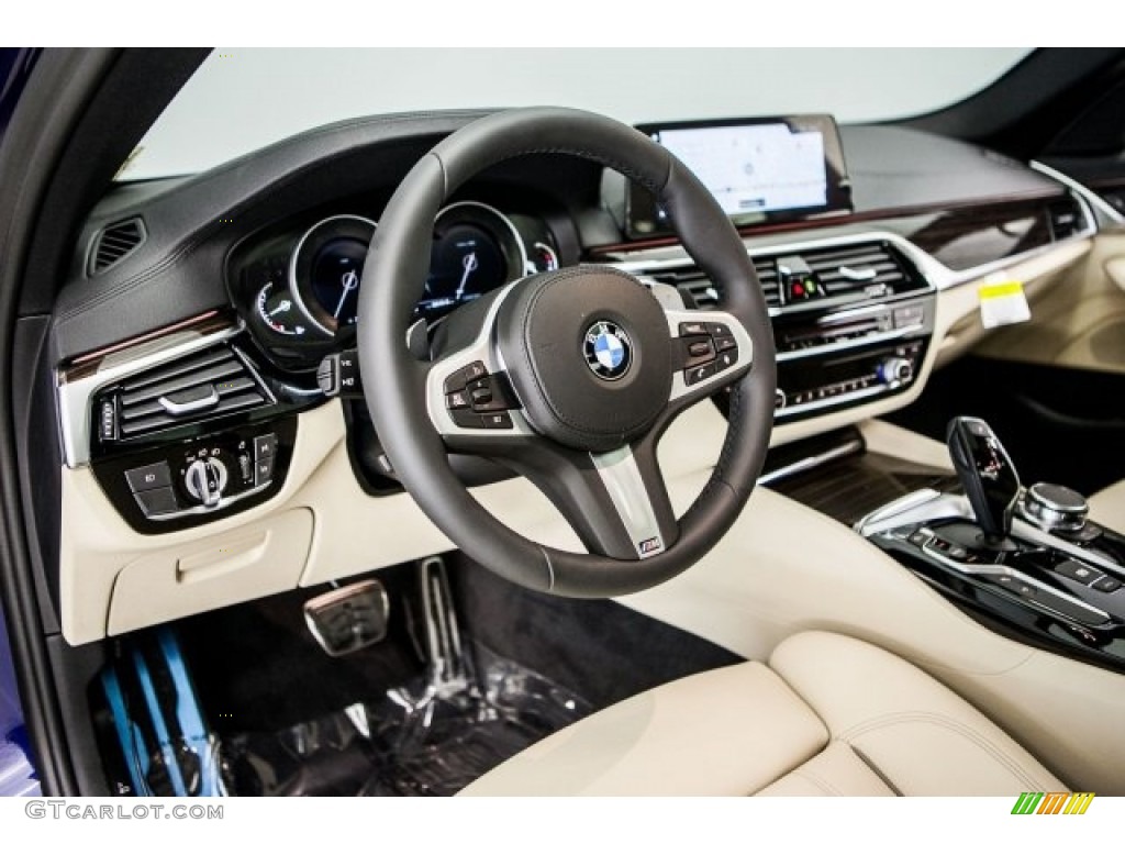 2017 5 Series 540i Sedan - Mediterranean Blue Metallic / Canberra Beige photo #5