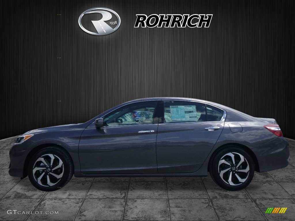 2017 Accord EX-L V6 Sedan - Modern Steel Metallic / Black photo #3
