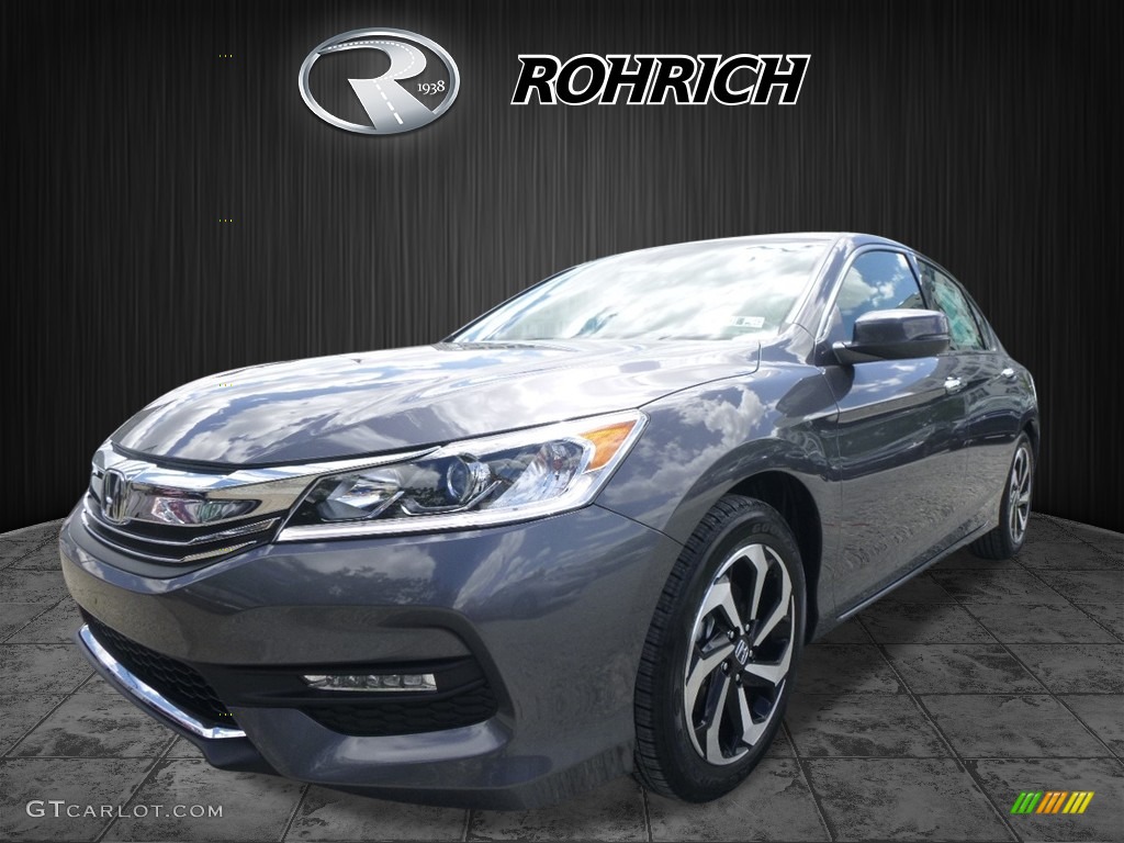 2017 Accord EX-L V6 Sedan - Modern Steel Metallic / Black photo #4