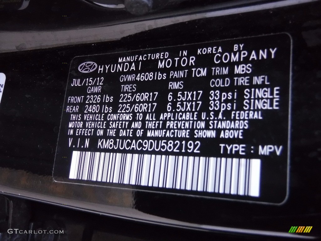 2013 Tucson GLS AWD - Ash Black / Taupe photo #24