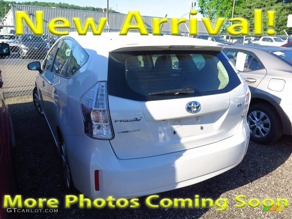 2012 Prius v Five Hybrid - Blizzard White Pearl / Bisque photo #1