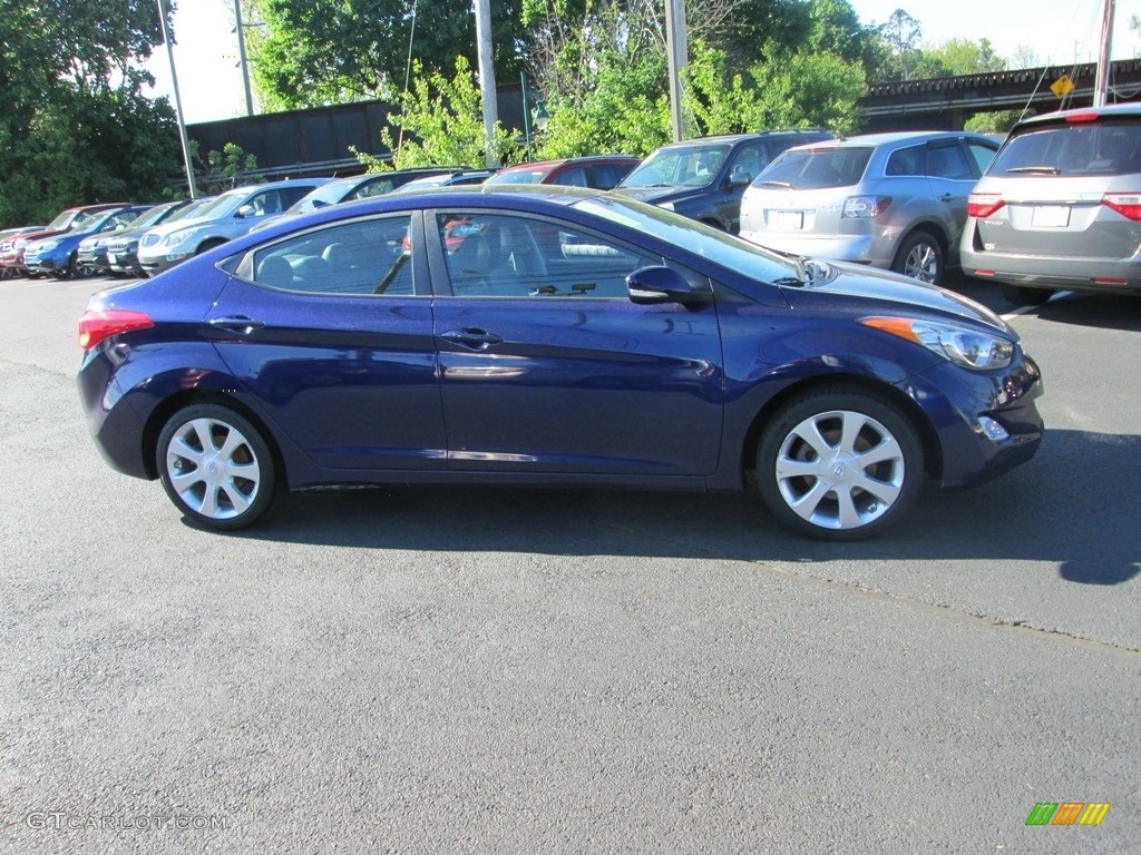 2012 Elantra Limited - Indigo Night Blue / Gray photo #5