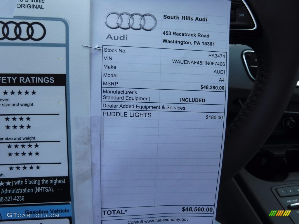 2017 A4 2.0T Premium Plus quattro - Florett Silver Metallic / Rock Gray photo #12