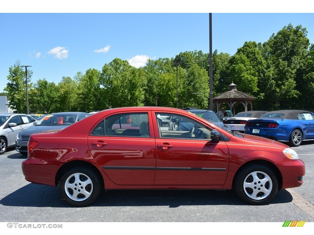 2007 Corolla CE - Impulse Red Pearl / Beige photo #2