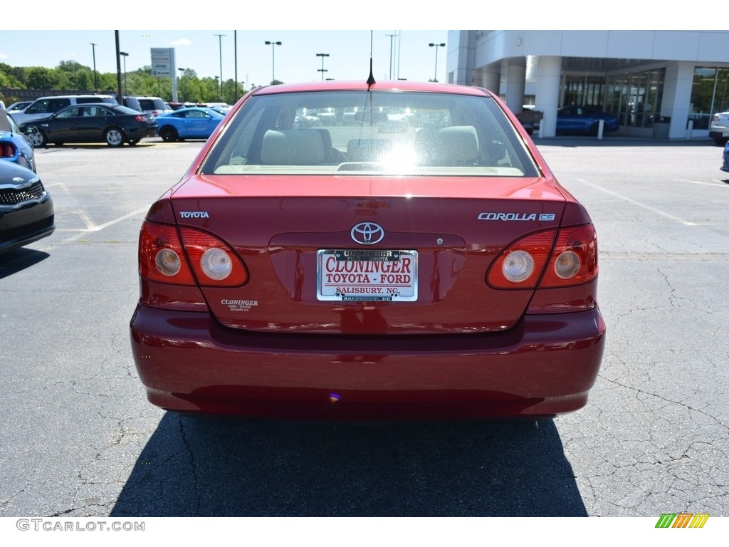2007 Corolla CE - Impulse Red Pearl / Beige photo #4