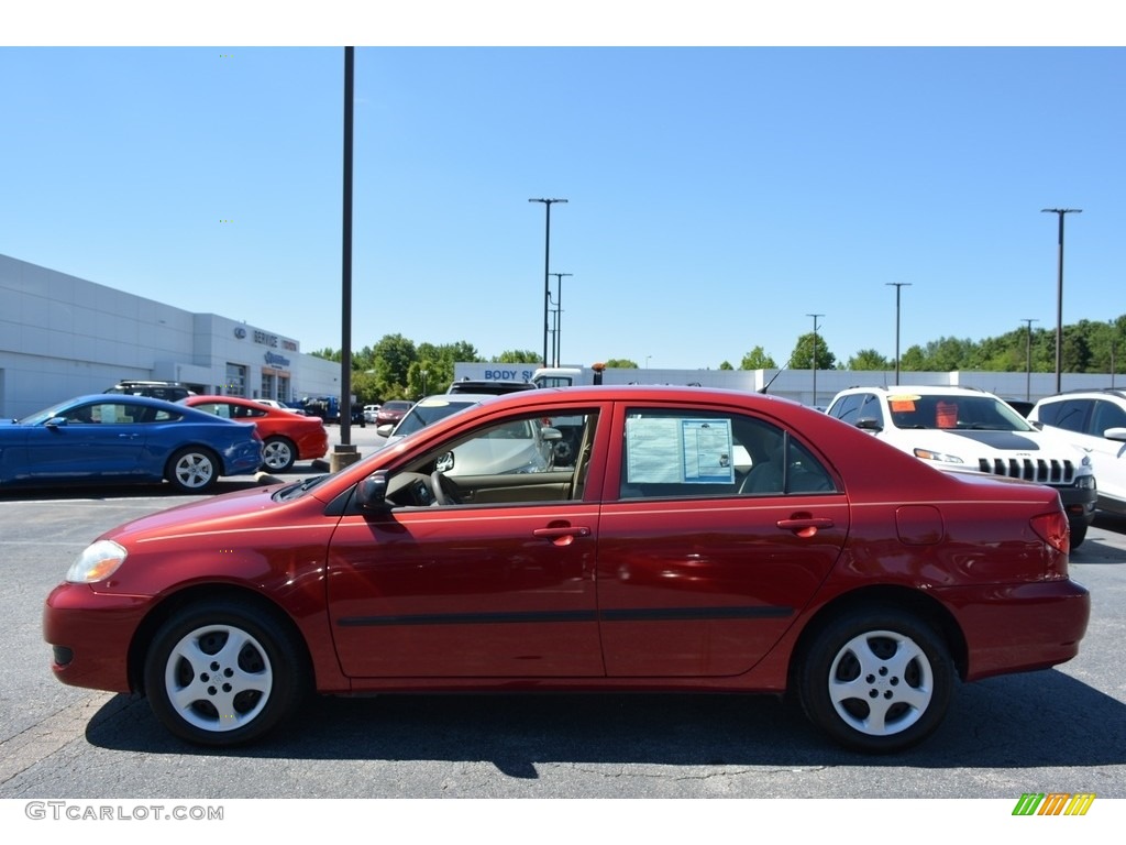 2007 Corolla CE - Impulse Red Pearl / Beige photo #5
