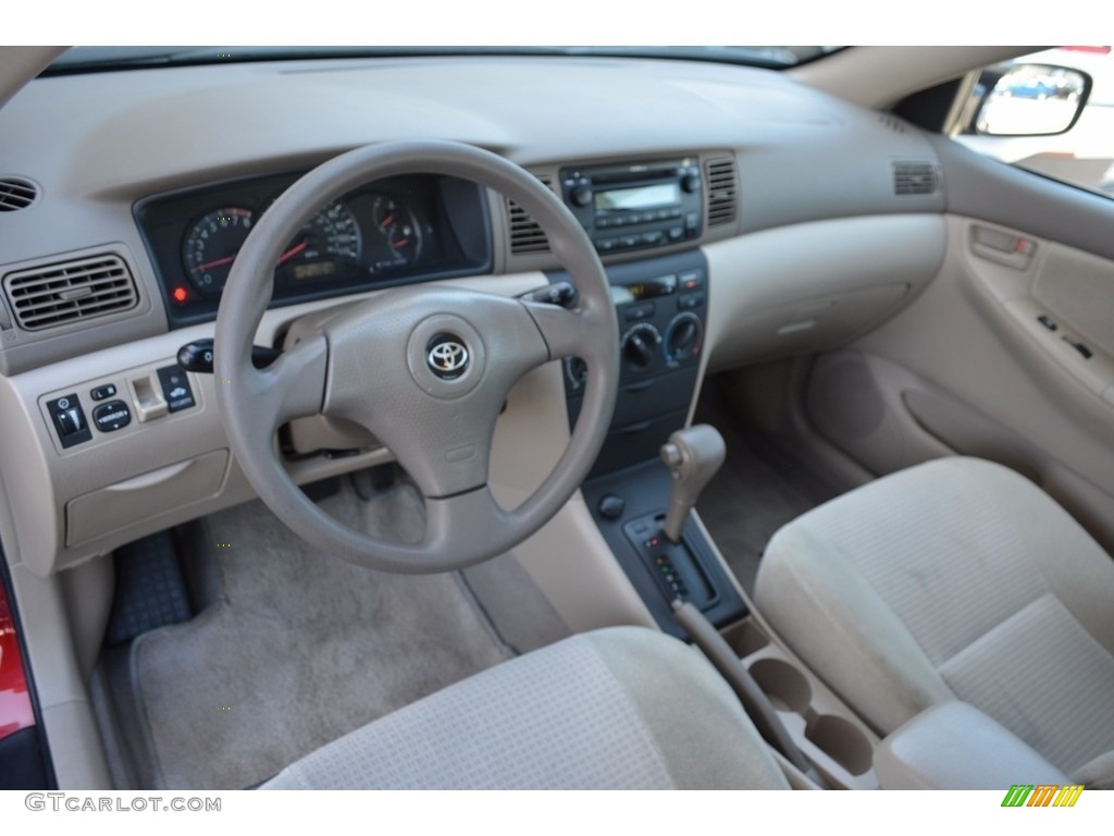 2007 Corolla CE - Impulse Red Pearl / Beige photo #10