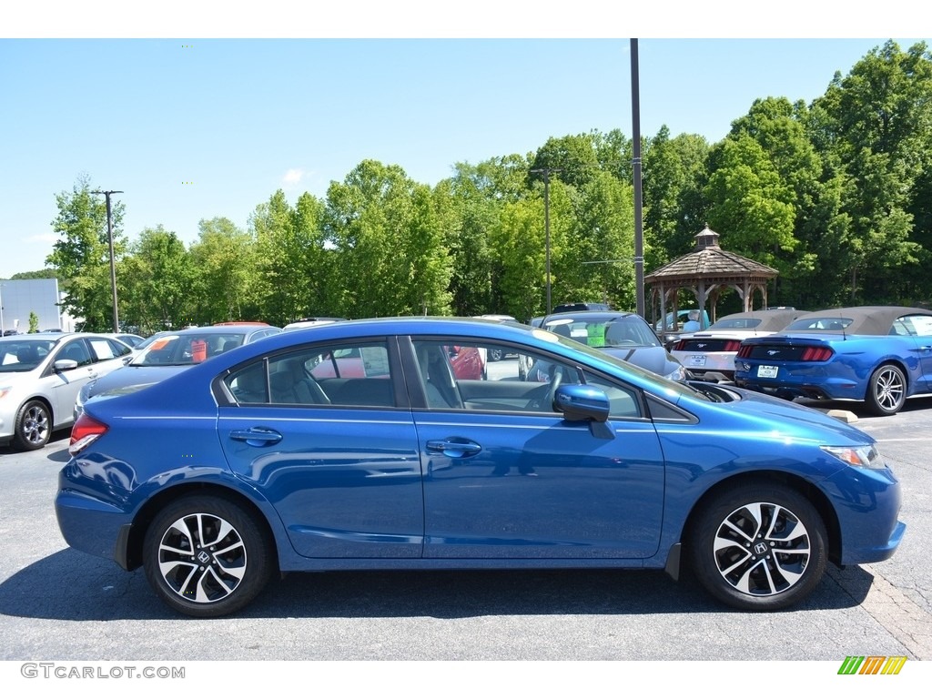 2015 Civic EX Sedan - Dyno Blue Pearl / Gray photo #2