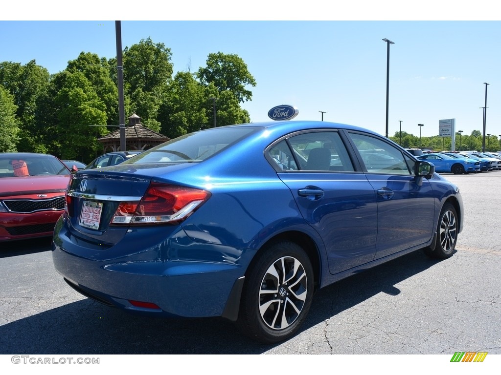 2015 Civic EX Sedan - Dyno Blue Pearl / Gray photo #3