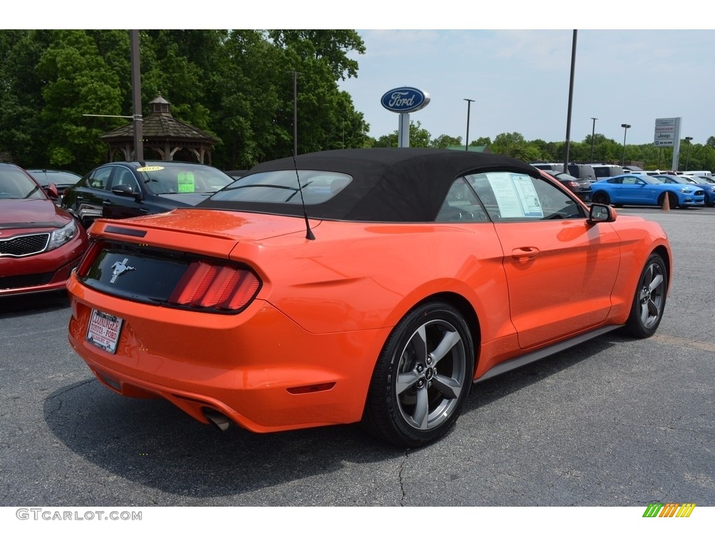 2016 Mustang V6 Convertible - Competition Orange / Ebony photo #3