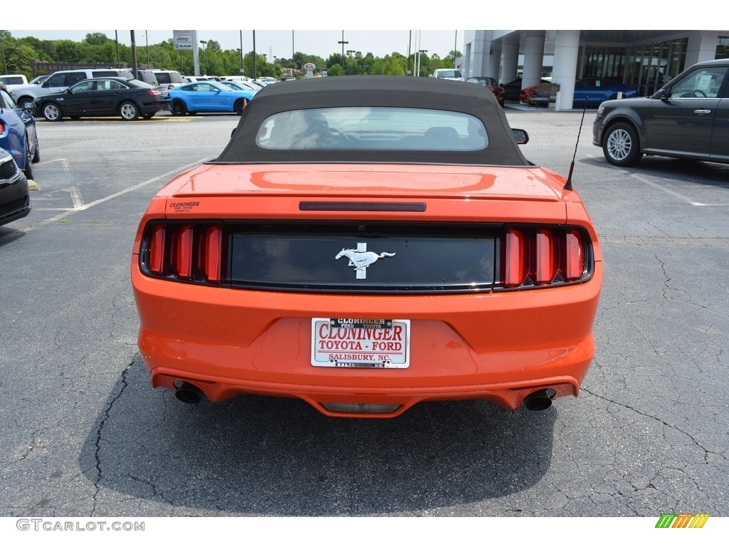 2016 Mustang V6 Convertible - Competition Orange / Ebony photo #4