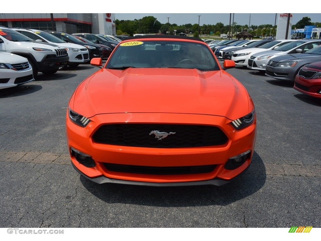 2016 Mustang V6 Convertible - Competition Orange / Ebony photo #7