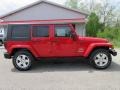 2010 Flame Red Jeep Wrangler Unlimited Sahara 4x4  photo #4
