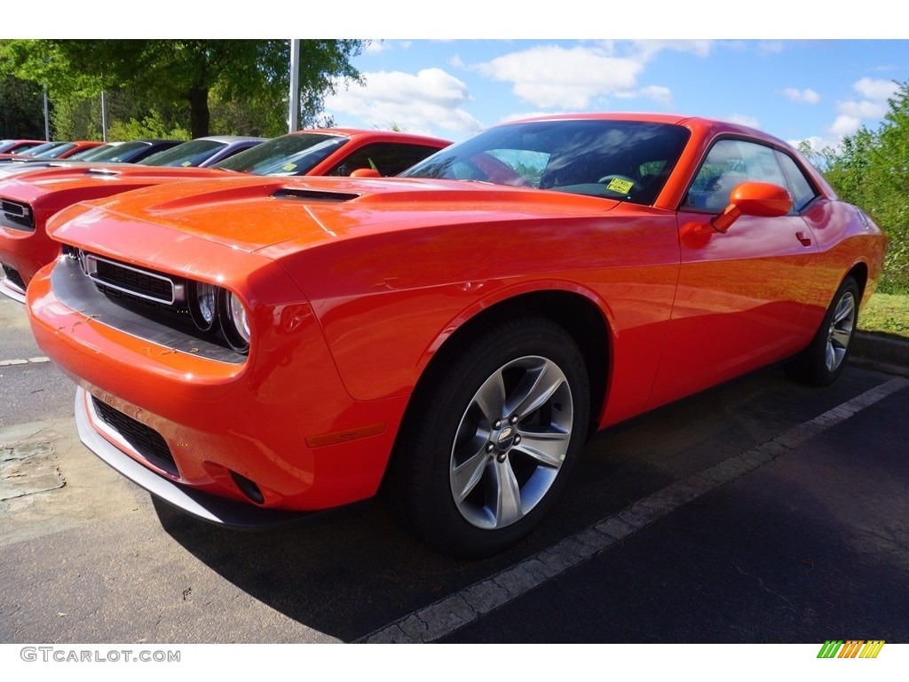 2017 Challenger SXT - Go Mango / Black photo #1