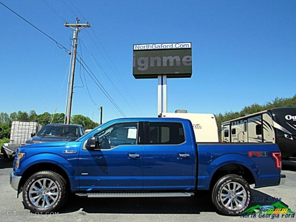 2017 F150 XLT SuperCrew 4x4 - Lightning Blue / Earth Gray photo #2