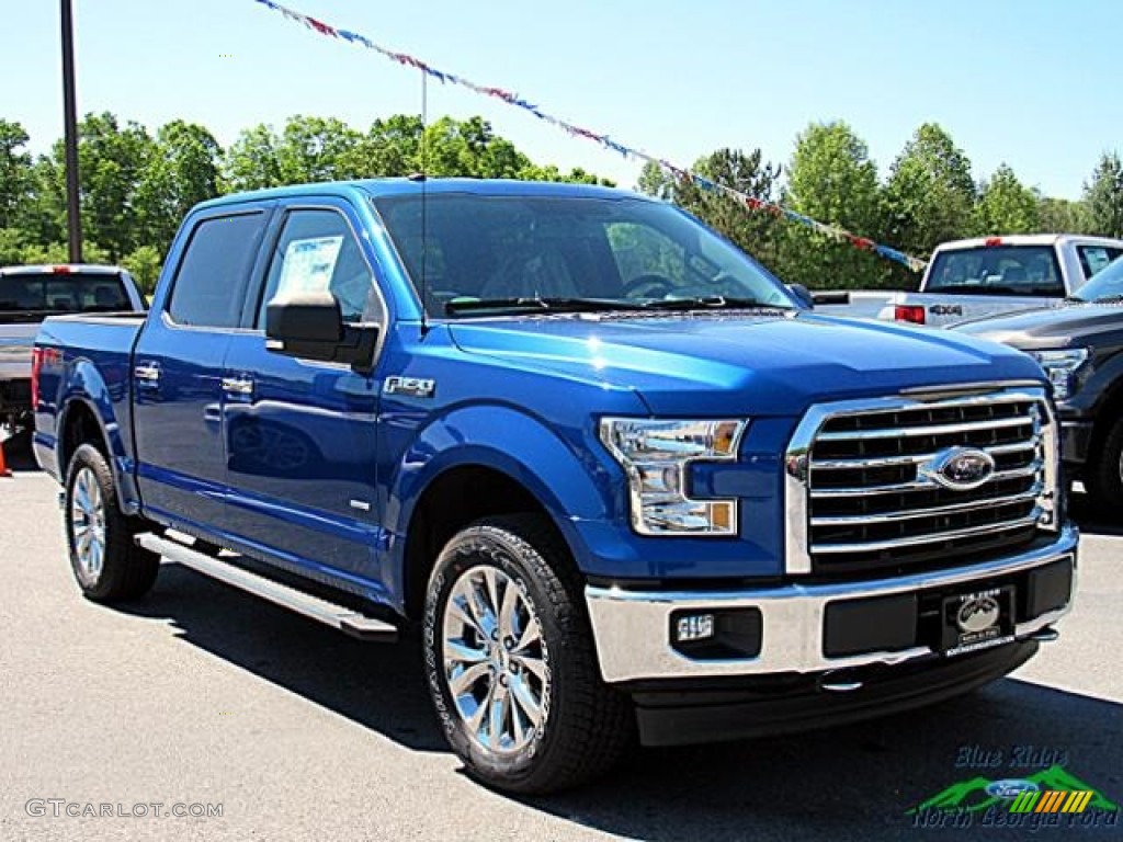 2017 F150 XLT SuperCrew 4x4 - Lightning Blue / Earth Gray photo #7