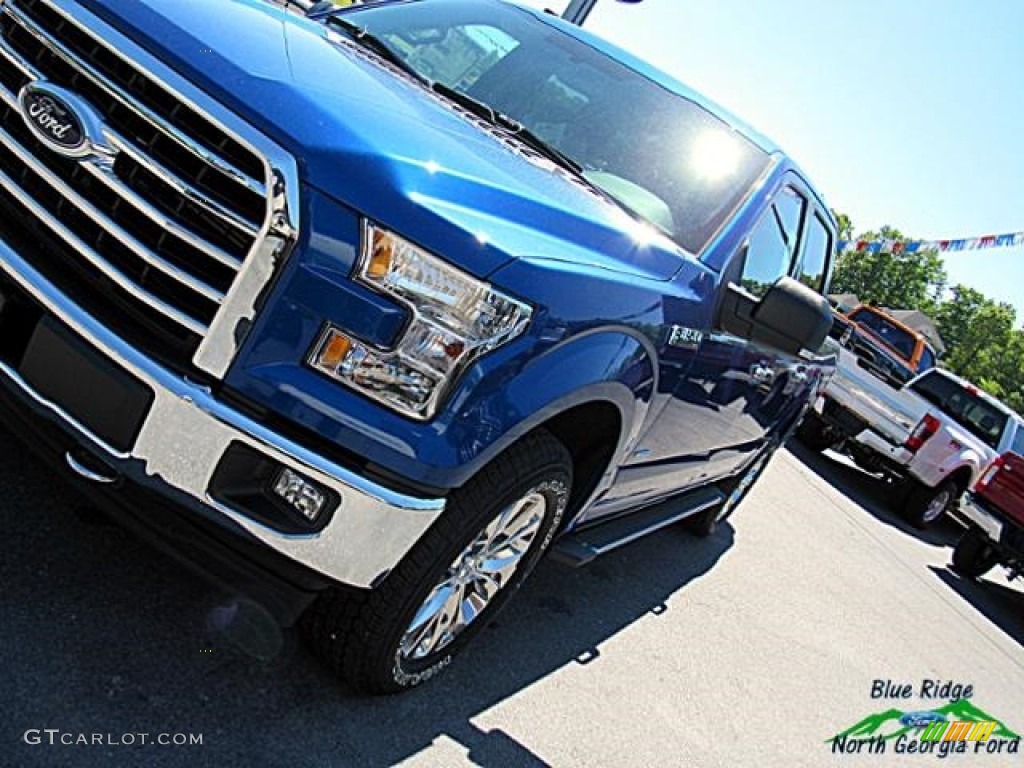 2017 F150 XLT SuperCrew 4x4 - Lightning Blue / Earth Gray photo #36