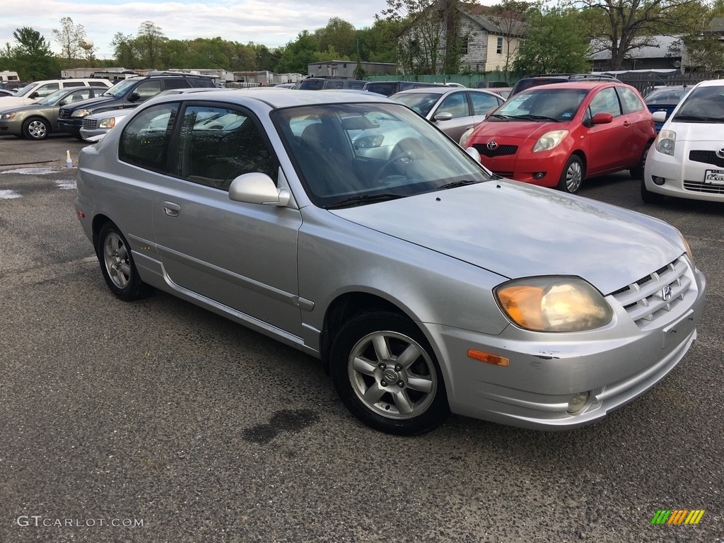 2003 Accent GL Coupe - Silver Mist Metallic / Gray photo #1