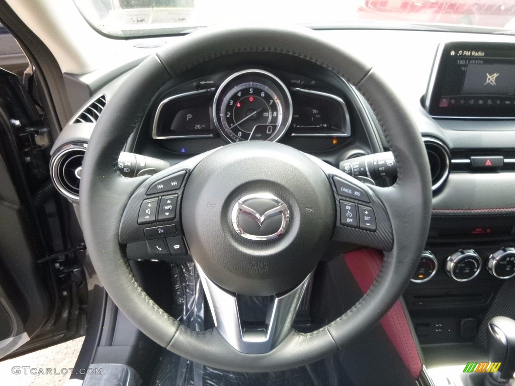 2017 Mazda CX-3 Grand Touring AWD Black Steering Wheel Photo #120379945