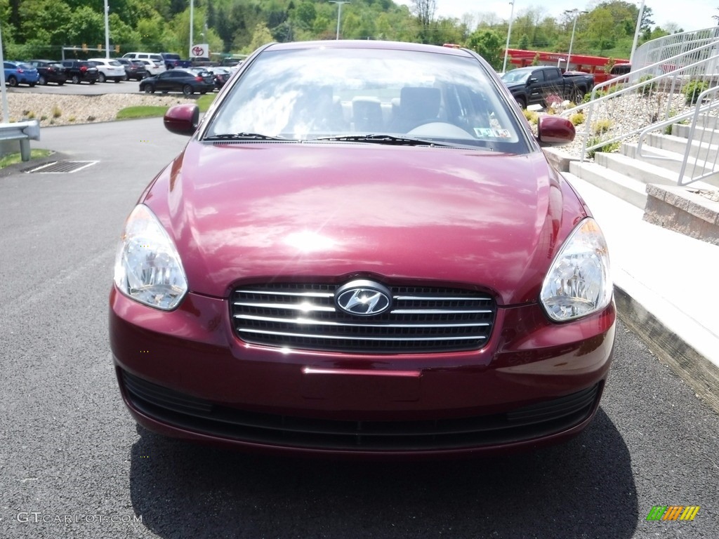 2010 Accent GLS 4 Door - Wine Red / Beige photo #4