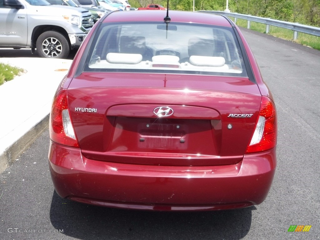 2010 Accent GLS 4 Door - Wine Red / Beige photo #7