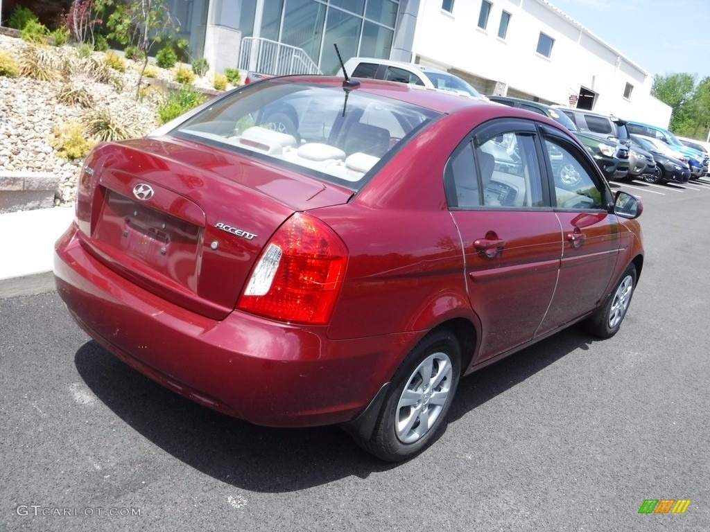 2010 Accent GLS 4 Door - Wine Red / Beige photo #8