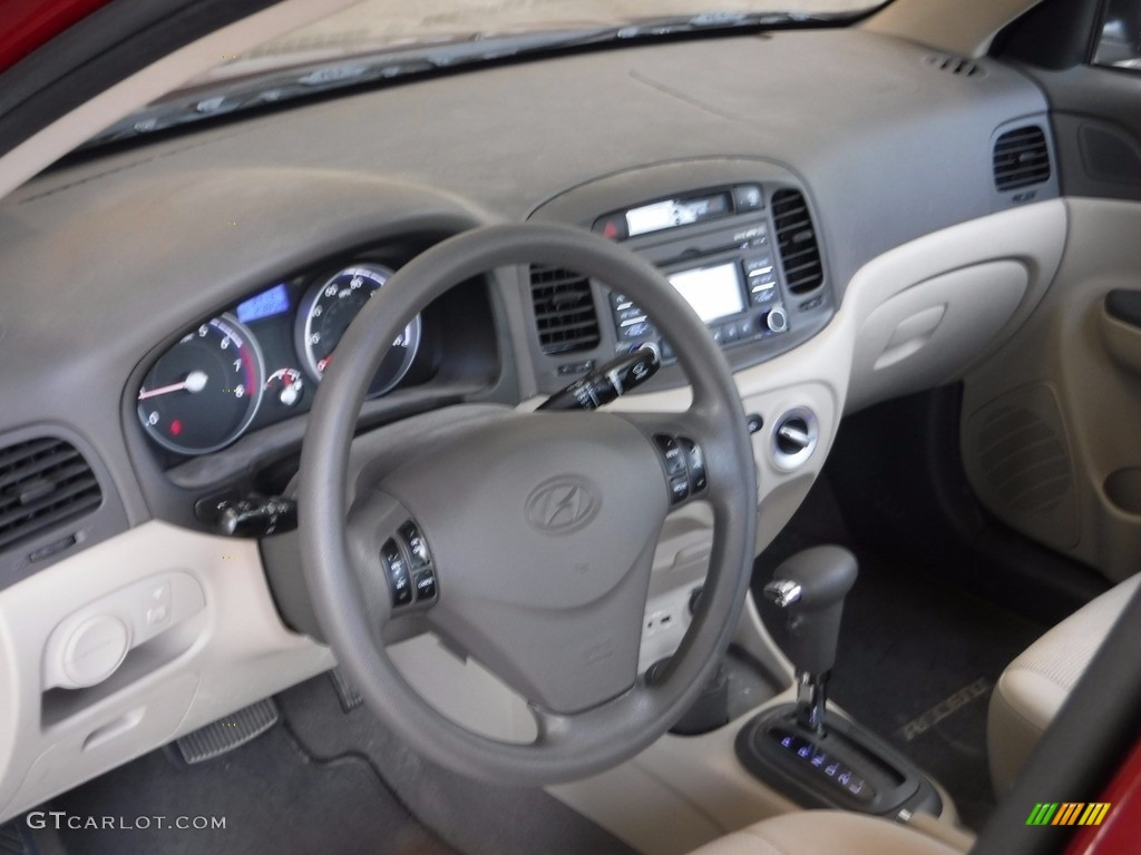 2010 Accent GLS 4 Door - Wine Red / Beige photo #9