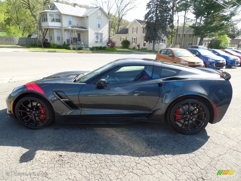 2017 Corvette Grand Sport Coupe - Watkins Glen Gray Metallic / Adrenaline Red photo #8