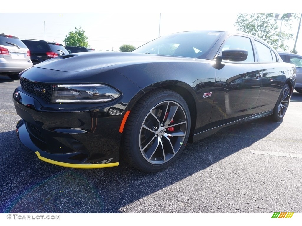 2017 Charger R/T Scat Pack - Pitch-Black / Black/Ruby Red photo #1