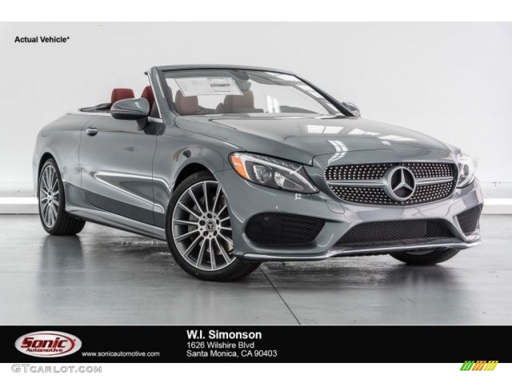 2017 C 300 Cabriolet - Selenite Grey Metallic / Cranberry Red/Black photo #1