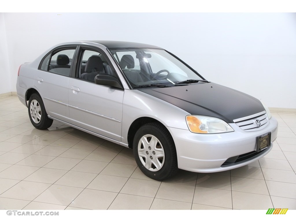 2003 Civic LX Sedan - Satin Silver Metallic / Gray photo #1
