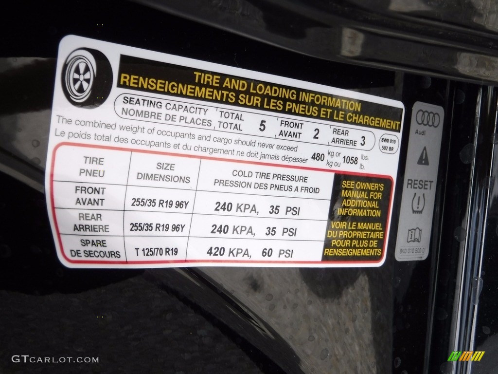 2018 Audi A5 Sportback Premium Plus quattro Info Tag Photo #120392218