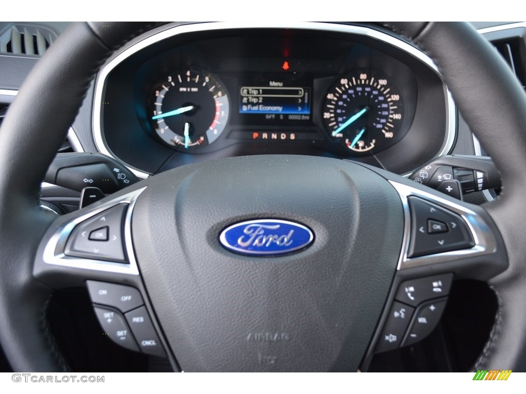 2017 Ford Edge SEL Ebony Steering Wheel Photo #120397276