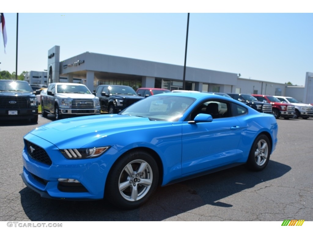 2017 Mustang V6 Coupe - Grabber Blue / Ebony photo #3