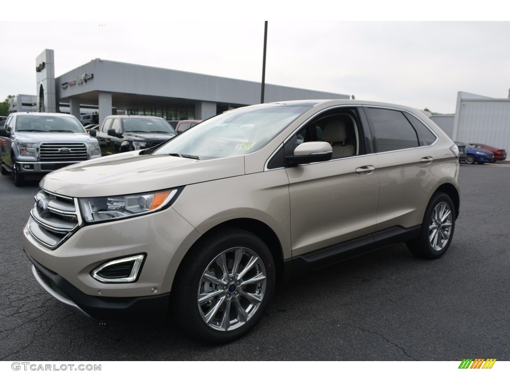 White Gold Metallic 2017 Ford Edge Titanium Exterior Photo #120399530