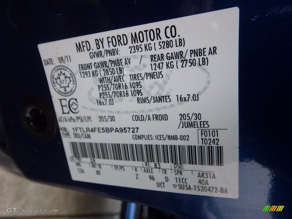 2011 Ranger Sport SuperCab 4x4 - Vista Blue Metallic / Medium Dark Flint photo #24