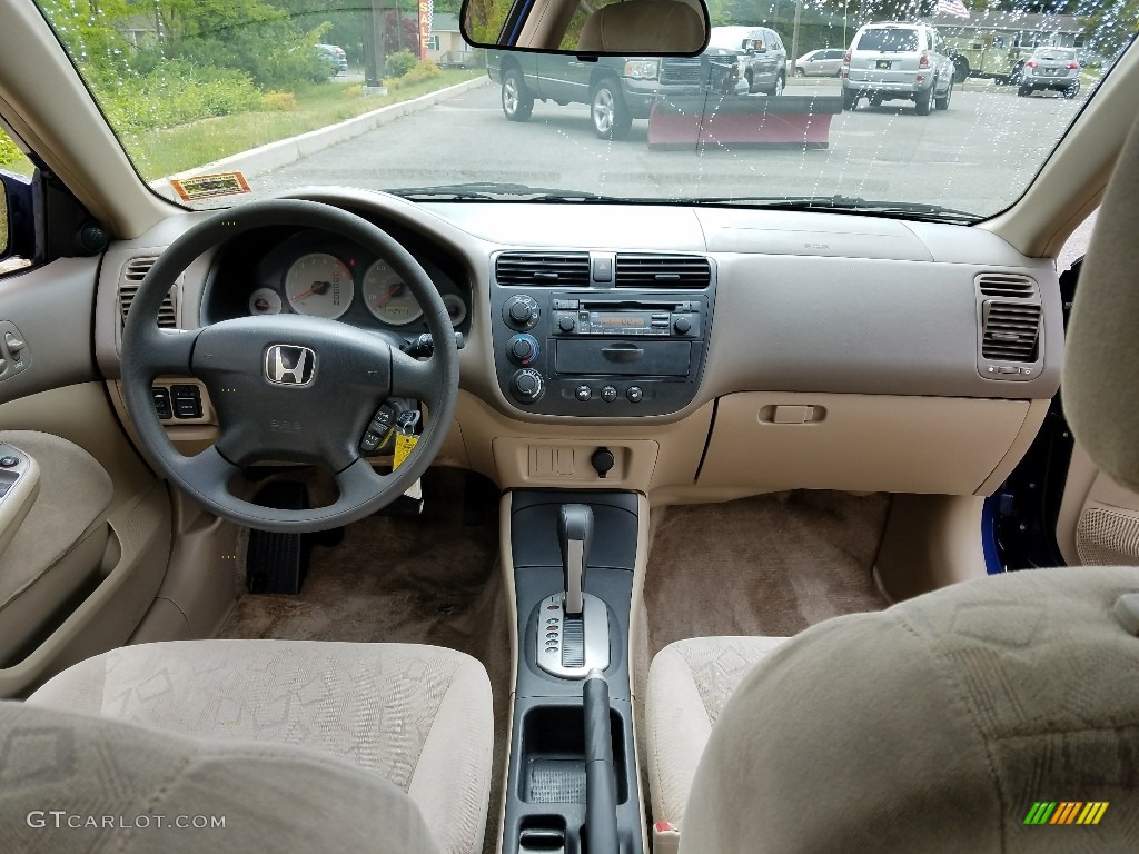 2002 Honda Civic EX Coupe Beige Dashboard Photo #120403022