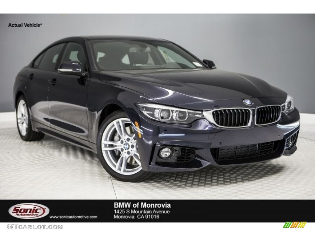 2018 4 Series 440i Gran Coupe - Carbon Black Metallic / Black photo #1