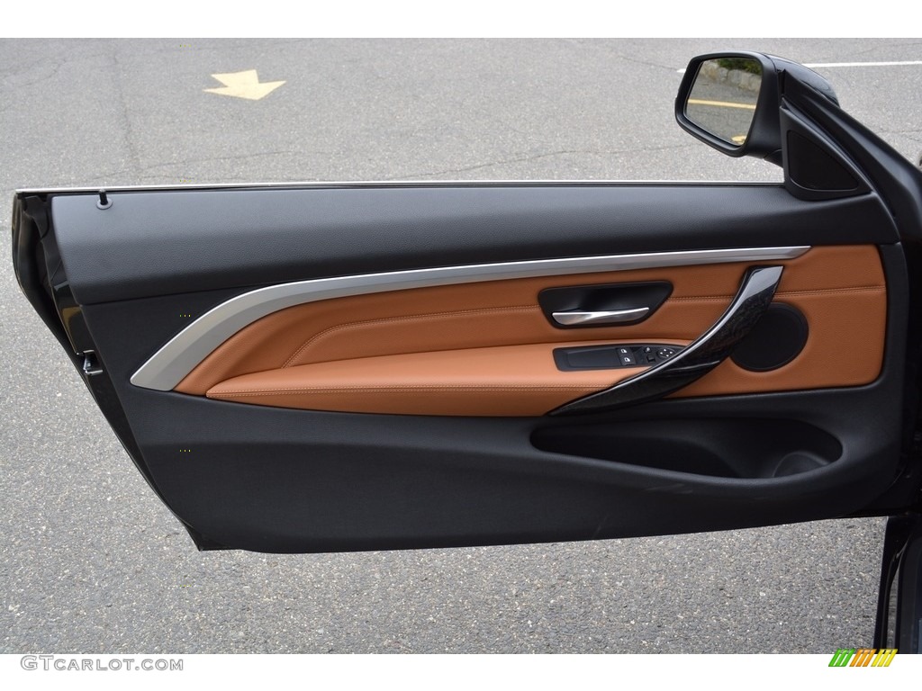 2017 BMW 4 Series 430i xDrive Coupe Saddle Brown Door Panel Photo #120408509